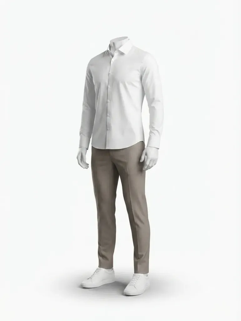 [202501586] Chemise Homme Premium (Blanc, S)