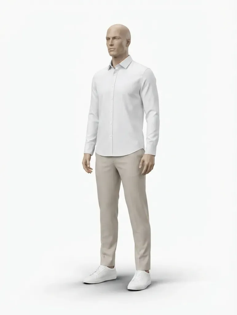 [202501587] Chemise Homme Premium (Blanc, S)
