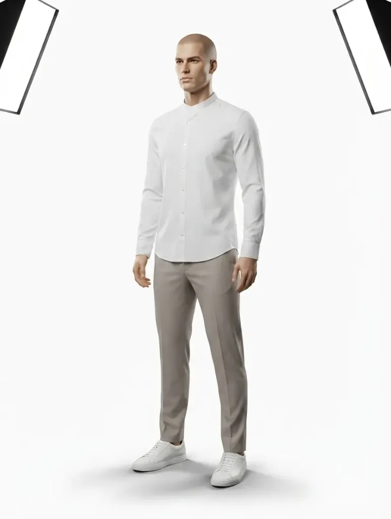 [202501588] Chemise Homme Premium (Blanc, S)