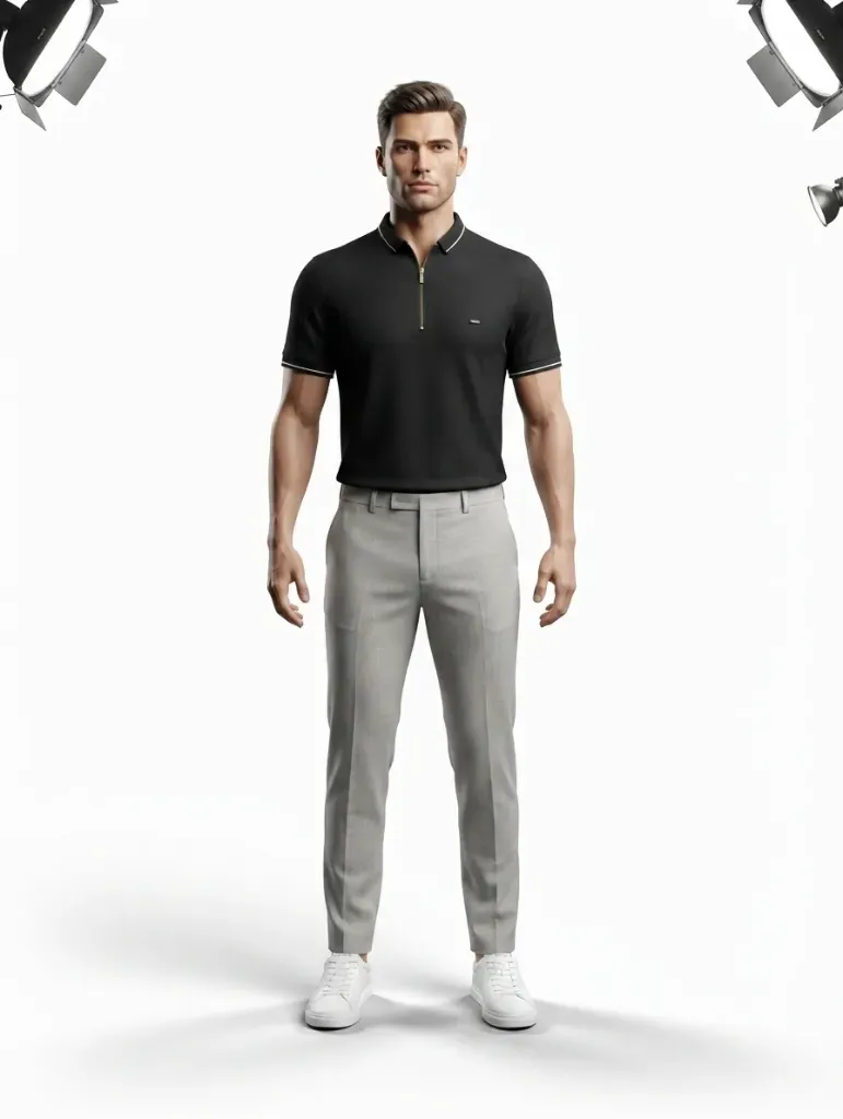 [202501575] Polo Homme Premium (Noir, M)