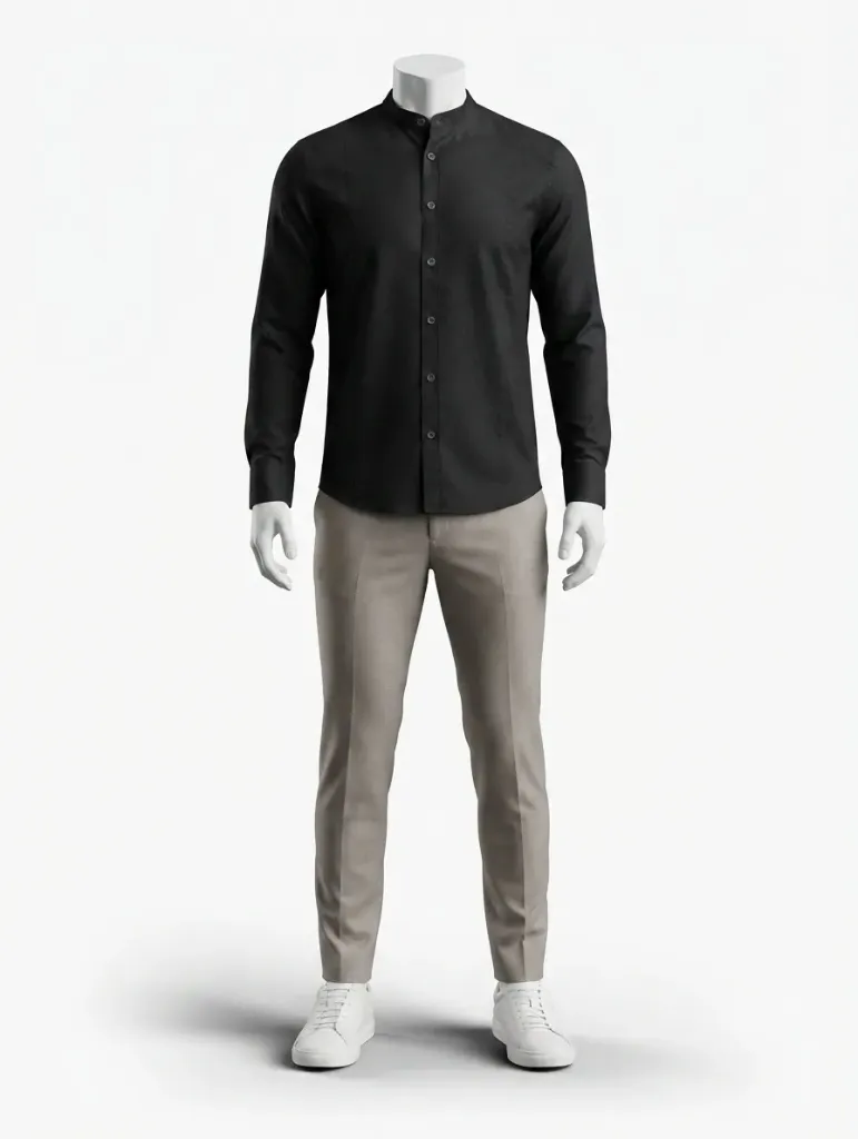 [202501583] Chemise Homme Premium (Noir, S)