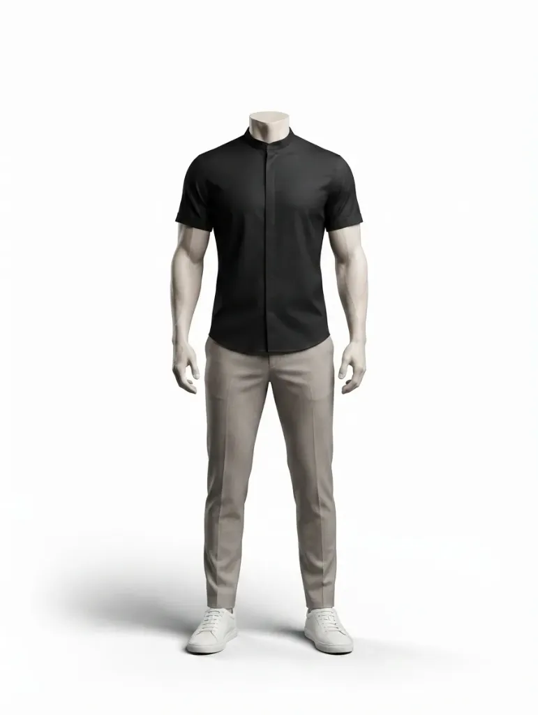 [202501548] Chemise Homme Premium (Noir, S)