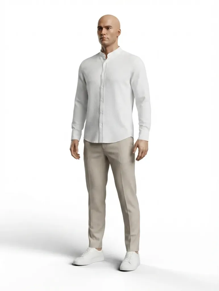 [202501550] Chemise Homme Premium (Blanc, S)