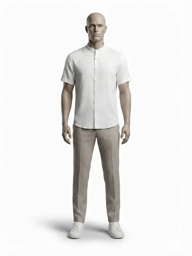 [202601977] Chemise Homme Premium (Blanc, S)
